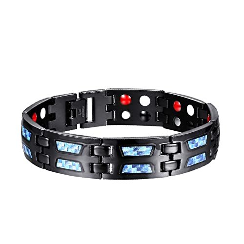 Honmin Titanium Steel & Carbon Fiber Magnetic Bracelet | Adjustable | Men's & Women's Jewelry