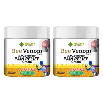 2Pcs Bee Venom Turmeric Joint Healing Cream, Joint Pain Relief Cream, Fast Absorbing, Improves Joint Mobility, Suitable for Back, Neck, Hands and Knees2 x 100g