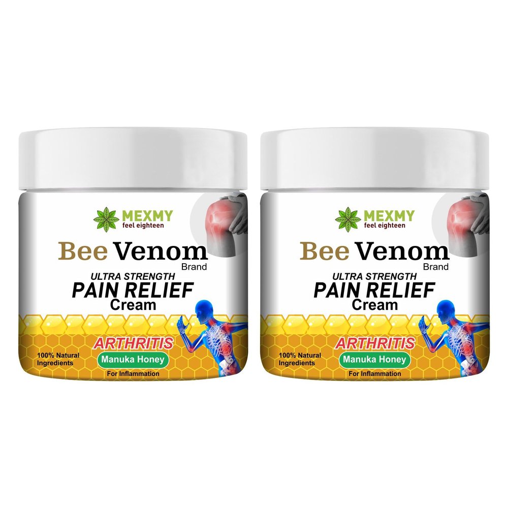 2Pcs Bee Venom Turmeric Joint Healing Cream, Joint Pain Relief Cream, Fast Absorbing, Improves Joint Mobility, Suitable for Back, Neck, Hands and Knees2 x 100g