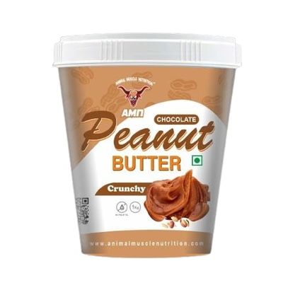 Chocolate Peanut Butter, High Protein All Natural Peanut Butter | 24% Protein | Roasted Peanuts (Crunchy, 1kg) Tasty & Healthy Nut Butter Spread for Breakfast & Snacks