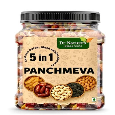 DR NATURES HERBS AND FOODS PANCHAMEVA dry Fruits mix/Healthy snack/Nut mix/Almond, cashews, greenRaisins,brown raisins, Dry dates (200 GM, Unflavoured)
