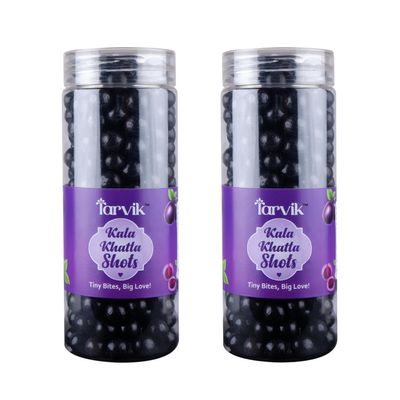 Kala Khatta Shots  Tangy & Sweet Jamun Flavored Candy | Indian Chatpata Taste | Mouth-Watering Treat for All Ages | Digestive Candy | After-Meal Snack | Sweet & Sour Delight (250 g) (Pack Of 2)
