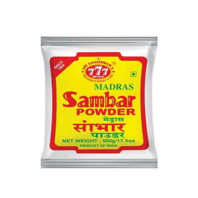 777 Sambar Powder 500g | Pure South Indian Sambar Masala | Freshly Ground Spice Mix for Idli, Dosa & Rice | Traditional Madras Style Sambar Podi | Vegetarian Spice Blend