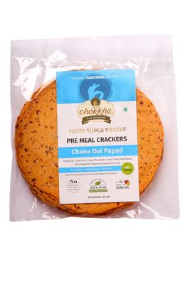 Chokkha Chana Daal Papad | Delicious, Crispy & Crunchy | Paper Thin | Tasty Chana Daal Papad for Daily Eating | Spicy & Rajasthani Flavor | Perfect for any Meal | No Soda or Ararot | 400 gms