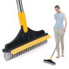 Kychex 2 in 1 Bathroom Cleaning Brush with Wiper Tiles Floor Scrub Long Handle 120 Rotate (Yelow) view 1