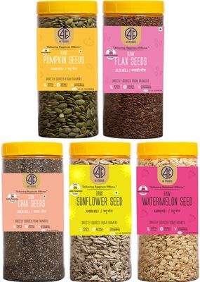 41 Foods Premium Dry Fruits Combo of Chia Seeds Flax Seeds Pumpkin Seeds Sunflower Seeds and Watermelon Seeds | 2.5 KG (500g x 5)