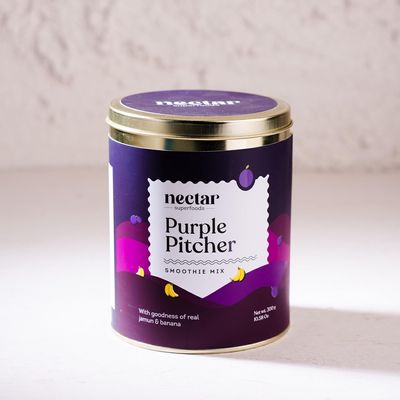 Nectar Superfoods Freeze-Dried PURPLE PITCHER Smoothie Mix Powder 20 Servings | 300g Pack | Black Jamun & Banana | 100% Natural Fruits & Veggies | No Sugar, No Preservatives | Vegan & Gluten-Free