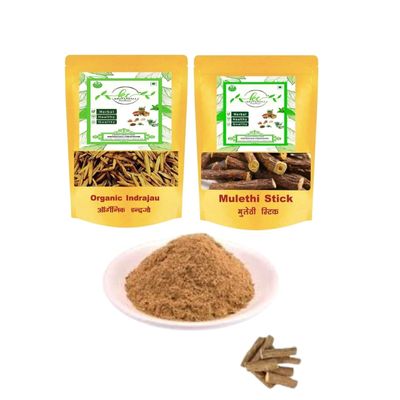 Kritanjali Creations Inderjo Kadwa (200) and Liquorice(Mulethi) Root Whole (400gm) Liquorice(Mulethi) Powder (150gm)
