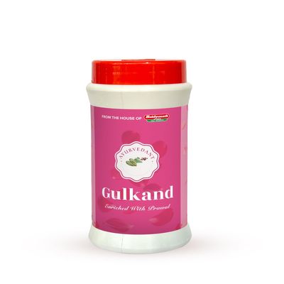Ayurvedant Gulkand Gummy Enriched with Prawal Sun-cooked Indian (Rose Petal Jam) - 180gram |From The House Of Baidyanath.