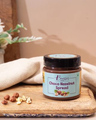 Bonin Wood Natural Chocolate Hazelnut Spread 300g | 100% Natural | No Preservatives | No Palm Oil | No Refined Sugar | Creamy Nut Spread for Desserts | Snacks | Peanut Butter Alternative