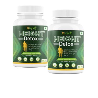Divya Shree Height Detox Capsule For Bone Growth Factors, Perfect All Age Group 30 X 2