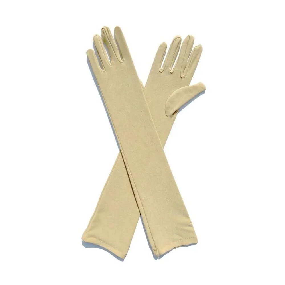 GIRLYZ ATTIRE Arms Sleeves Protective Summer Gloves Sun Burn Protection Hand Arm Skin Gloves for Girl's and Women's (Pair Of 1) (Skin Full Hand)