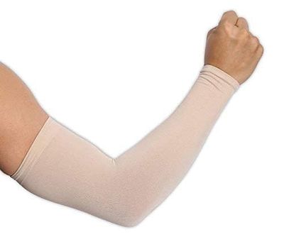 GIRLYZ ATTIRE Arms Sleeves Protective Summer Gloves Sun Burn Protection Hand Arm Skin Gloves for Girl's and Women's (Pair Of 1) (Skin Half Hand)