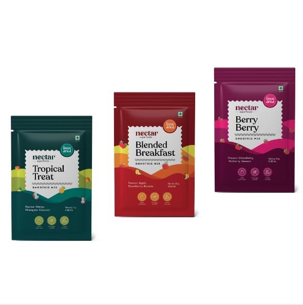 Freeze-Dried Smoothie Powder All-in-One Pack | 15g Sachets, 7-Pack | Natural Fruit & Superfood Blend | Vegan, Gluten-Free, No Added Sugar | Ready-to-Mix Smoothie Mix