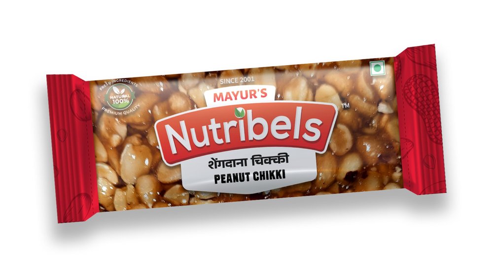 Mayur'sNutribels Peanut Chikki 27 Pieces of 32g Each | Traditional Indian Sweet with Peanut and Jaggery | Chikki Bar Pack for Snack Time & Gifting