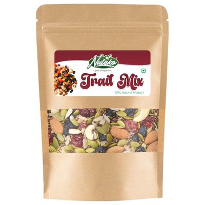 NUTEKO Trail Mix - Daily Health Mix, Healthy Trail Mix With Dry Fruits Nuts Seeds - Almonds Cashews (200g)