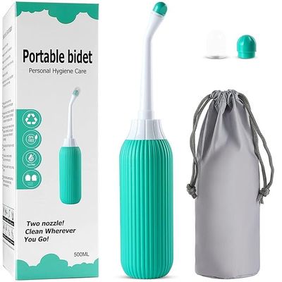 SYADEL 500ML Plastic Retractable Handheld Water Spray Bidet, Portable Bidet for Travel & Toilet Use - Handheld Bidet Easy-to-use with Angled Nozzle Spray Ideal for Postpartum Care, Baby, Elderly
