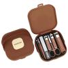 AOCASDIY Nail Clippers Set 7-in-1 Grooming Kit | Stainless Steel Pedicure & Manicure Tools | Brown view 1