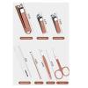 AOCASDIY Nail Clippers Set 7-in-1 Grooming Kit | Stainless Steel Pedicure & Manicure Tools | Brown view 3