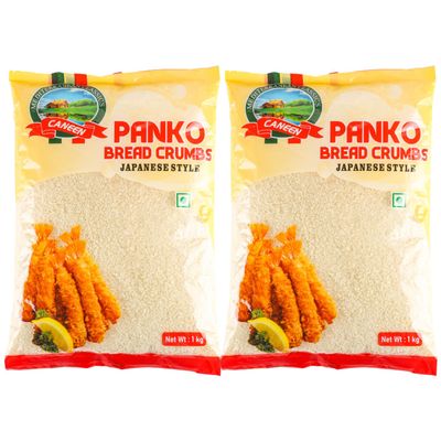 CANEEN - Panko Bread Crumbs 1kg | Original Japanese Style Breadcrumbs | Crispy Soya Free/Nut Free Crumbs For Cutlets/Fried Chicken/Snacks/Soups | pack of 2
