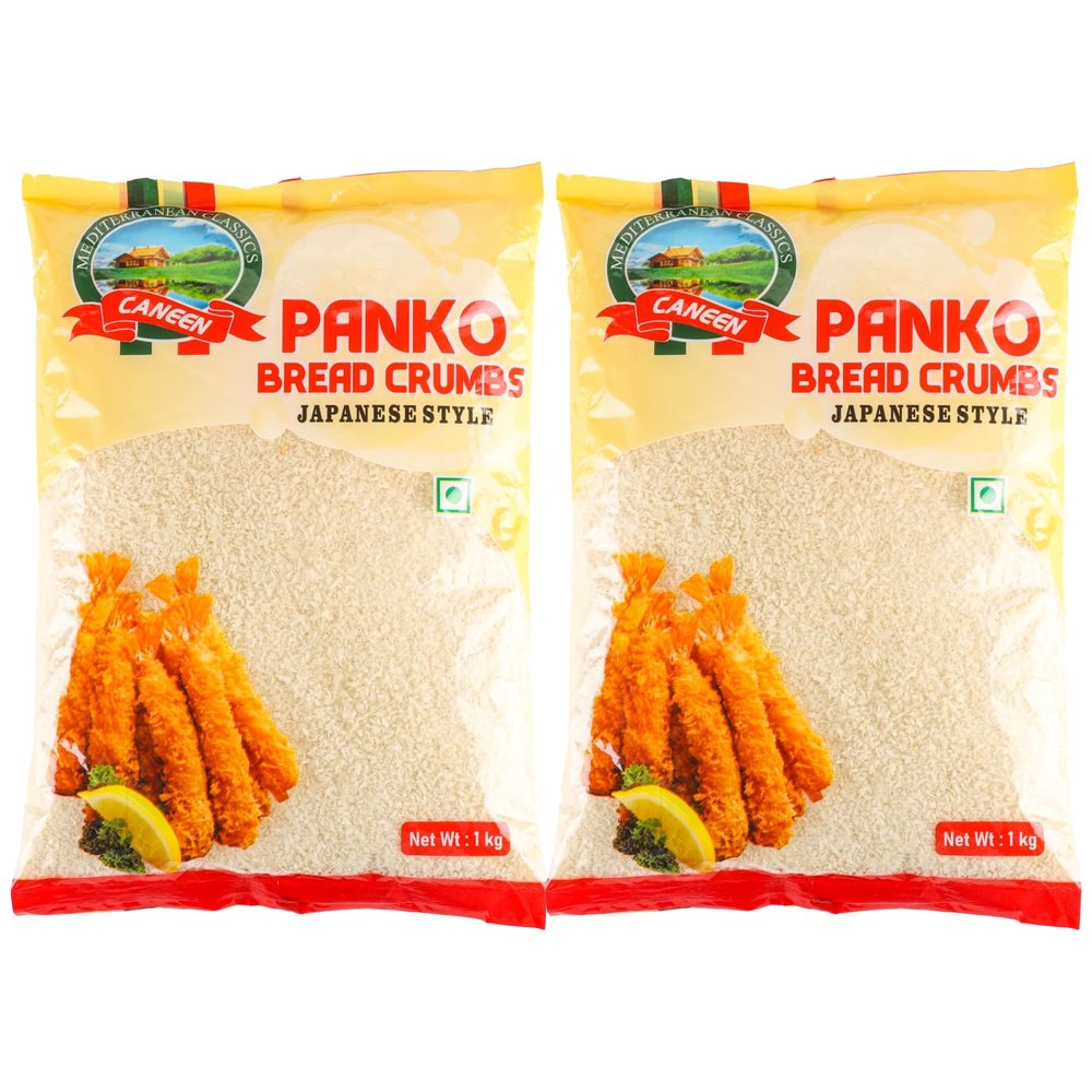 CANEEN - Panko Bread Crumbs 1kg | Original Japanese Style Breadcrumbs | Crispy Soya Free/Nut Free Crumbs For Cutlets/Fried Chicken/Snacks/Soups | pack of 2