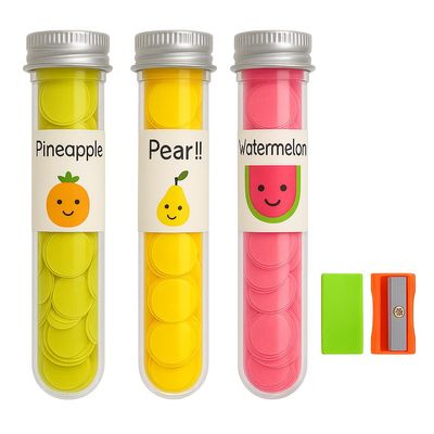 "Paper Soap Bottle  Pack of 3 | With Complimentary Eraser & Sharpener | Portable Scented Paper Soap Flakes in Tube Shape Bottle | Mini Travel-Friendly Soap Petals for Handwash  Assorted Colours"
