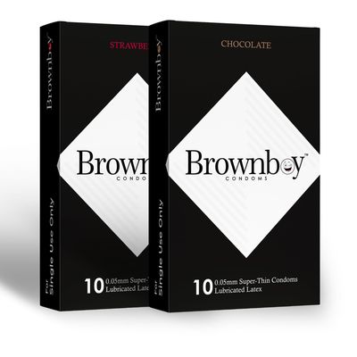 Brownboy 0.05mm Super Thin & More Time Male Protection Condom, Premium Condomms, Disposable Condomm for Men Combo Pack of 2 - Honeymoon Set of 20 Pcs (2, BR - CHO/STR)