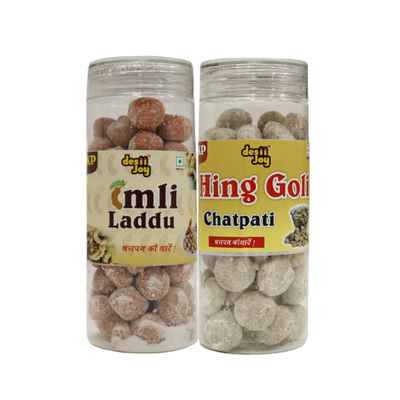 Desiijoy Hing Goli & Imli Laddu Combo  2 Packs (200g Each) | Traditional Digestive Candy | Sweet & Tangy Taste | Mouth Freshener for All Ages