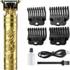 Cravico Trimmer Men, Professional Hair Clipper, Cordless Electric Shaver for Beard, Hair, Mustache, and Face, Zero Gapped T-Blade Clippers with 4 Size Hair Combs, Perfect Men's Grooming (Gold) view 1