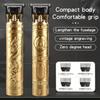 Cravico Trimmer Men, Professional Hair Clipper, Cordless Electric Shaver for Beard, Hair, Mustache, and Face, Zero Gapped T-Blade Clippers with 4 Size Hair Combs, Perfect Men's Grooming (Gold) view 2
