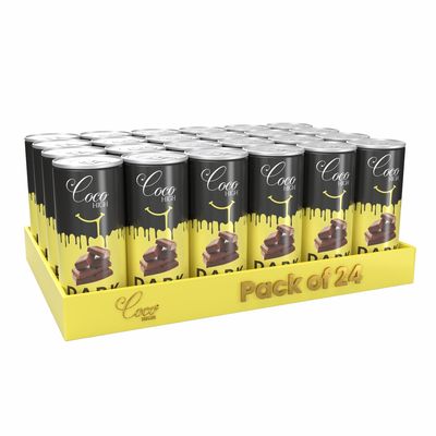 CocoHigh Dark Chocolate Drink 200ml (Pack of 24) | Thick, Creamy Milkshake with Real Cocoa & Milk | Indulgent Ready to Drink Beverage | No Added Preservatives | Premium Choco Caf Flavor