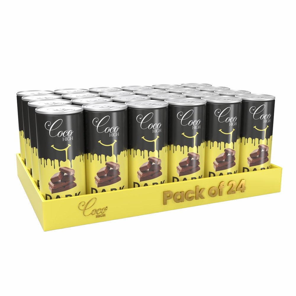 CocoHigh Dark Chocolate Drink 200ml (Pack of 24) | Thick, Creamy Milkshake with Real Cocoa & Milk | Indulgent Ready to Drink Beverage | No Added Preservatives | Premium Choco Caf Flavor