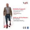 TryFit Aluminium Walking Stick for Adults Lightweight Adjustable Walking Cane with PVC Grip & Anti-Skid Rubber Tip | 10-Level Height Adjustment | Strong Single-Leg Support Stick (Bronze) view 2
