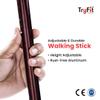 TryFit Aluminium Walking Stick for Adults Lightweight Adjustable Walking Cane with PVC Grip & Anti-Skid Rubber Tip | 10-Level Height Adjustment | Strong Single-Leg Support Stick (Bronze) view 3