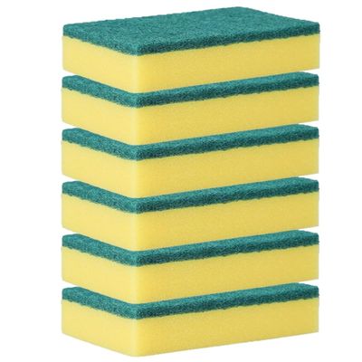 JAXHOM Scrubber Sponge Pad for Utensils 6 Pcs Non Scratch Scouring Pads for Dishwashing, Tawa, Kadhai & Kitchen Cleaning 11x7x3 cm