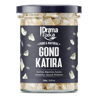 Drama Tadka Gond Katira/Gundar | Natural Cooling Agent for Summer Drinks, Sweets & Ayurvedic Use | 400g