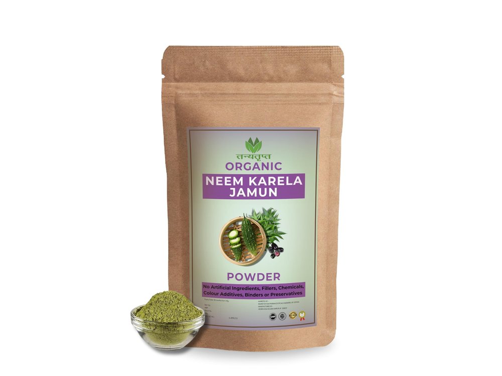 Tanyatrapt Organic Neem Karela Jamun Powder 100g, Natural Herbal Blend Supplement, Pack of 1