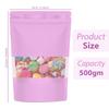 SKY FLEXI PACK Matte Finish Ziplock Reusable Airtight Polyester Storage Pouch - 16cm x 23.5cm, Pack of 10, Pink, Stand-Up Airtight Zip Lock Multi-Purpose Bags with Transparent Window, Capacity 500gm view 2