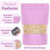 Matte Pink Zip Lock Stand Up Pouches | 1825.5 cm | 750gm | Pack of 10 | Reusable, Airtight, Leakproof, Self Sealing, Multi-Purpose | Food Storage Transparent Window Polyester Storage Bags view 3