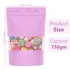 Matte Pink Zip Lock Stand Up Pouches | 1825.5 cm | 750gm | Pack of 50 | Reusable, Airtight, Leakproof, Self Sealing, Multi-Purpose | Food Storage Transparent Window Polyester Storage Bags view 2