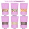 Matte Pink Zip Lock Stand Up Pouches | 1825.5 cm | 750gm | Pack of 50 | Reusable, Airtight, Leakproof, Self Sealing, Multi-Purpose | Food Storage Transparent Window Polyester Storage Bags view 4