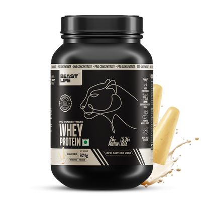 BeastLife Pro 100% Whey Protein Powder|2 Lbs | Malai Kulfi Flavor | Muscle Growth & Recovery|Fast Absorbing, No Bloating | Ultrasorb Tech For Fast Digestion|NABL Lab Certified | 24g Protein, 5.3g BCAA