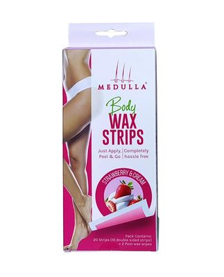 Medulla Body Wax Strips 20(10 double side) + 2 post wax strip (20(10 double sided) +2 post wax strip, Strawberry & Cream) (Pack of 2)