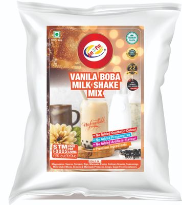 Am 2 Pm - Premium Vanila Boba Milkshake Premix - 500 gm | 100% Veg | Flavoured Milk shake Premix Powder | Easy to Make Classic Drink | No Artificial Ingredients | Strong & Refreshing Summer Drink