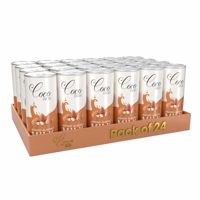 CocoHigh Badam Thick & Creamy Flavoured Milkshake With Real Bits of Almonds 200ml | Enriched with Calcium & Vitamins | No Added Preservatives I Pack of 24