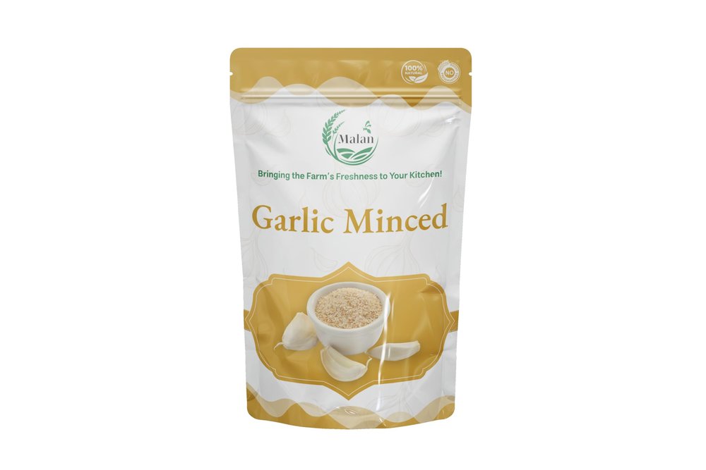 MALAN AGRO INDUSTRIES Dehydrated Garlic Powder Minced 250 Gram| Quality Product, No Additives, Essential for Flavorful Cooking