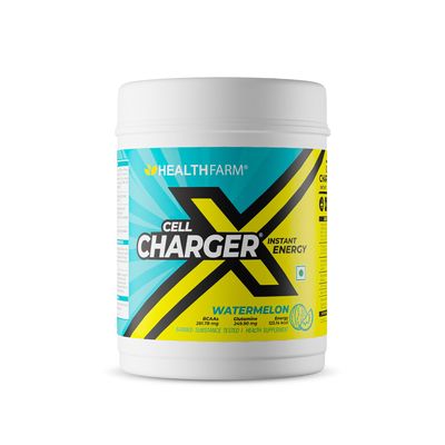 HealthFarm Cell Charger Instant Energy Drink Powder, with BCAAs and Glutamine (1Kg, WATERMELON)