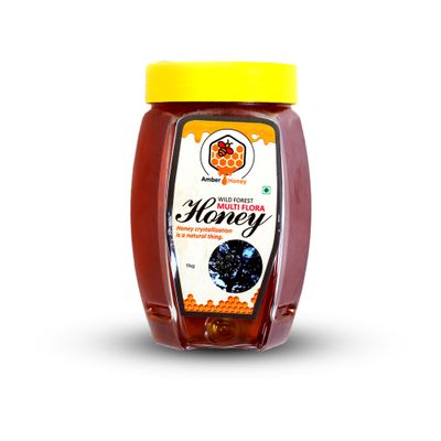 AmberHoney 100% Pure | Honey with No Sugar Adulteration | For Fitness & Health | Natural Immunity Booster | 100% Indigenous | Rich in Antioxidants & Minerals (Multi Flora, 1000gm, Pack of 1)