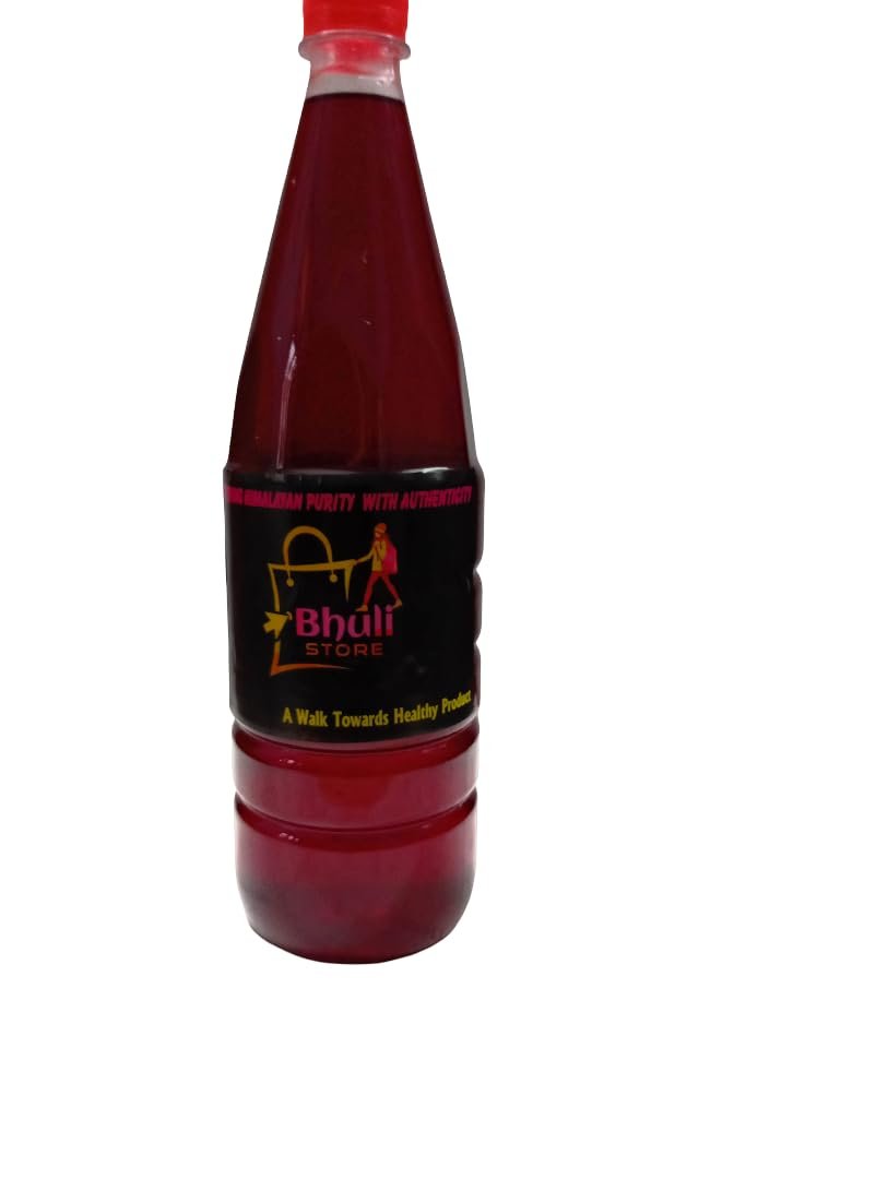 Bhuli Store Premium Buransh Squash1L, Rhododendron Flower Drink,No colors Added, 1 Litre Bottle