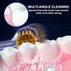 4-Piece Set of 3-Sided Medium toothbrushes for Adults, Soft Bristle Toothbrush for Comprehensive Care of Teeth and Gums, Suitable for Youth (Black, White, Brown, Blue,) view 3